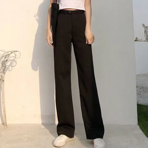 [오너클랜]인기상품 놈코어룩 여성 스판 오피스룩 기본 블랙 와