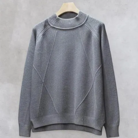 여성 비스코스 컷아웃 베이직 크루넥 니트