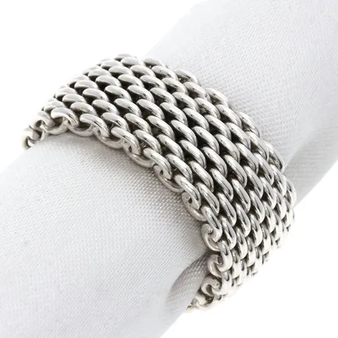 [패피스 중고명품] 티파니앤코 서머셋 메시 반지 실버 (W-JW-TFC-011845)