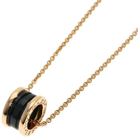 [패피스 중고명품] 불가리 B-제로1 블랙 세라믹 목걸이 18K 핑크 골드 (W-JW-BVL-002028)