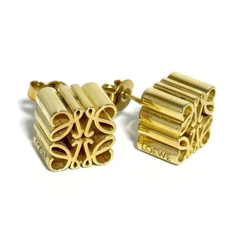 [패피스 중고명품] 로에베 아나그램 스터드 귀걸이 24K 도금 925 실버 (W-JW-LOE-000028)