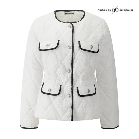 [ 롯데백화점 ]나인식스뉴욕  실버 버튼 경량 다이아 퀼팅 패딩 점퍼 (NPBJP006M0)