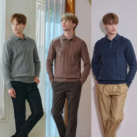 [워모 ]25FW 워모 꽈배기 카라 니트 3종