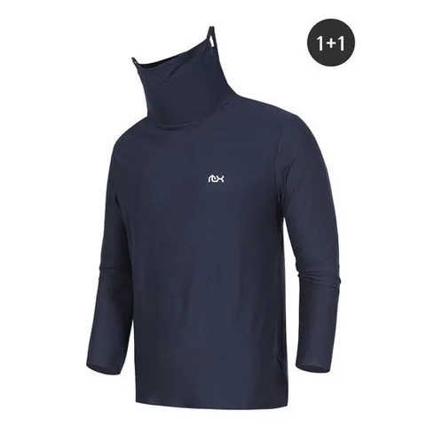 [노블진]MX워머마스크티셔츠 1+ 1 남성등산복상의 긴팔 기능성 방풍 넥워머 스판 아웃도어티셔츠