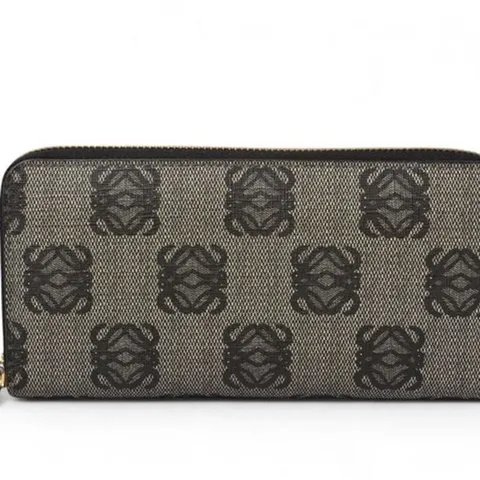 [패피스 중고명품] 로에베 롱 집 어라운드 애너그램 그레이 블랙 지갑 (U-WL-LOE-000101)