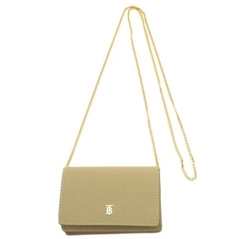 [패피스 중고명품] 버버리 코인 체인 월렛 송아지 가죽 지갑 (W-WL-BUR-000104)