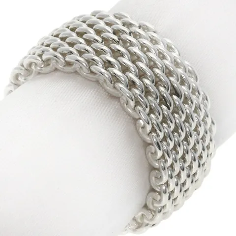 [패피스 중고명품] 티파니앤코 서머셋 메시 반지 실버 (W-JW-TFC-017195)