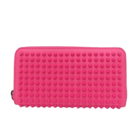 [패피스 중고명품] 크리스찬 루부탱 라운드 스터드 가죽 장지갑 (W-WL-LBT-000005)