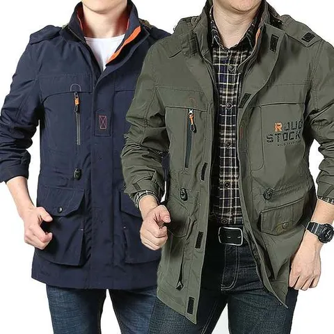 남성 야상 하프 후드 점퍼 잠바 남자 바람막이 사파리 블루종