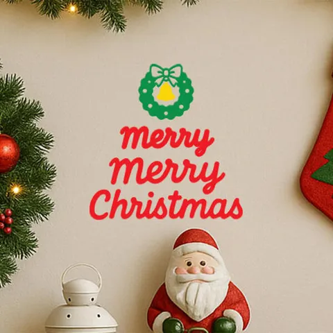 아트박스/코이핀즈 리스와 필기체 메리메리크리스마스 스티커 -