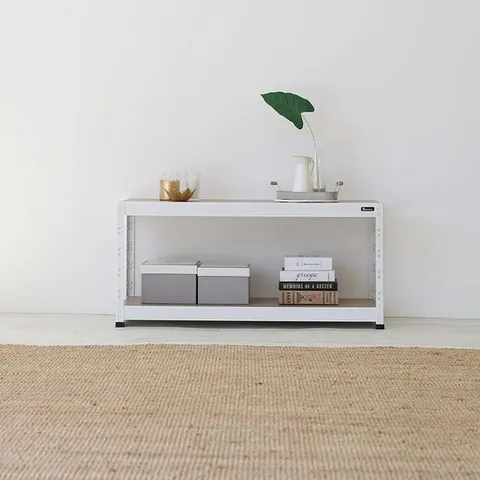 견고한 안전성 철제선반 2단 가로 100 높이 450 선반 앵글선반 화분진열대 수납선반 미니선반 튼튼한선반