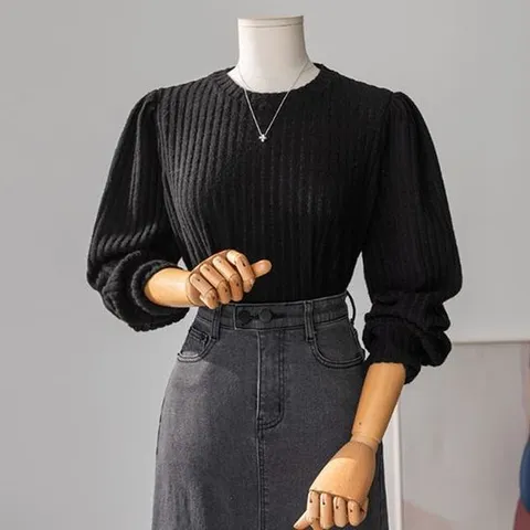 (안나앤플러스) A. 아델 기모 퍼프 티셔츠[티셔츠D1021H05] 빅사이즈