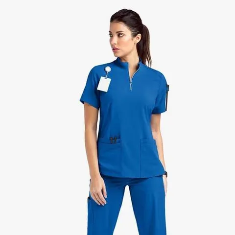 비어바웃 탄성좋은 병원 유니폼 간호사 물리치료 파랑 기능성