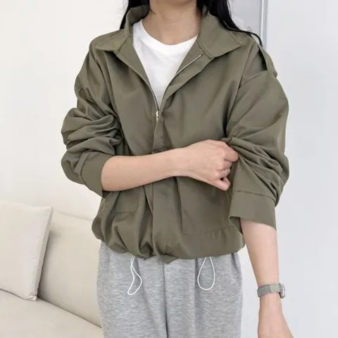 오버핏 여성 야상 점퍼 아우터 집업 바람막이 자켓 여자봄점퍼 여성야상자켓 여성간절기점퍼