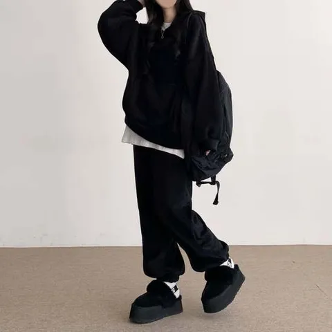 데일리룩 데일리코지 소프트 후드 조거 셋업 SNY-0013