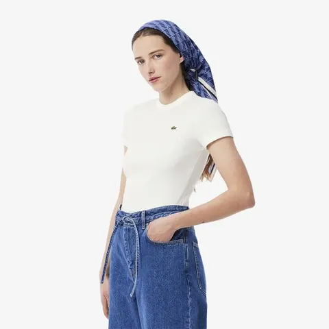 라코스테 공식 여성 립조직 반팔 티셔츠 TF5538-55N 70V