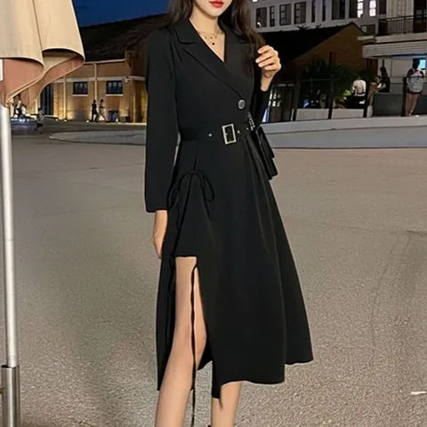 패션원피스 테일러드 벨트 모던 여성 자켓 원피스
