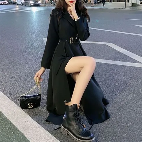 패션원피스 테일러드 벨트 모던 여성 자켓 원피스