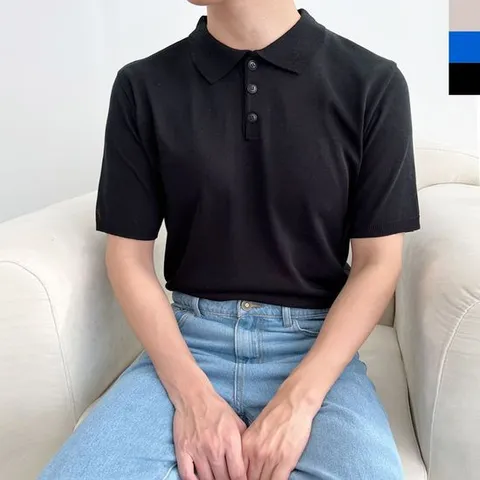 남자상의 남자베이직카라반팔니트티