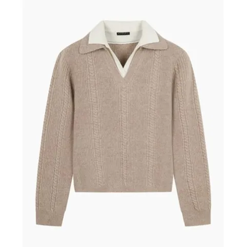 [ 롯데백화점 ][시슬리]배색 카리 니트