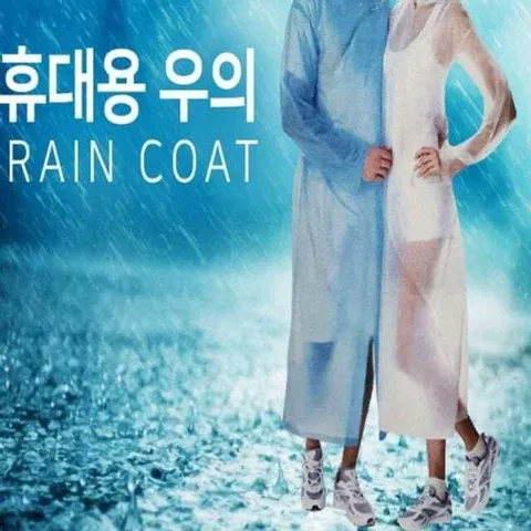 [오너클랜]인기상품 컬러풀일회용 비옷 포터블 심플 방수코트 비