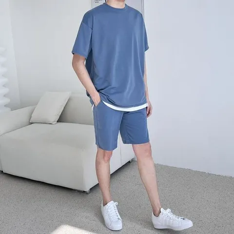 [에이치플러스몰]세트 40대 루즈핏 긴팔티 캐쥬얼룩 박시 맨투맨티