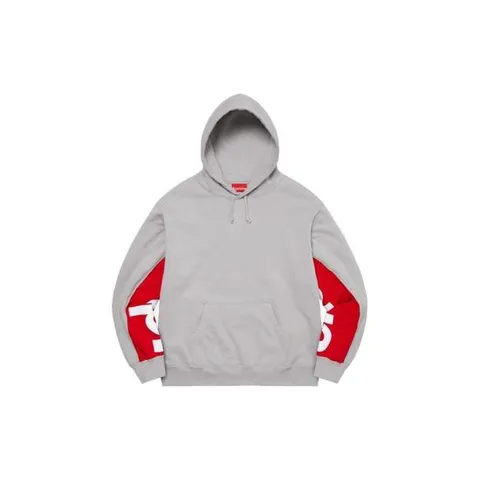 슈프림 크롭 패널즈 후드 스웨트셔츠 그레이   22SS -SUP-CRPAHOSWGR22SS