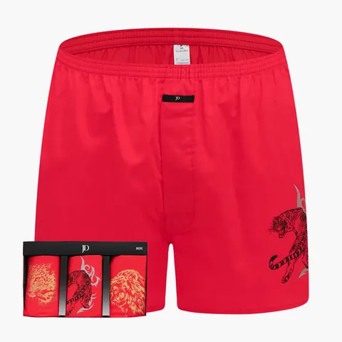 제임스딘 순면 80수 빨강 패션 남자 사각 트렁크 팬티 3매 세트 JHMTBZ06