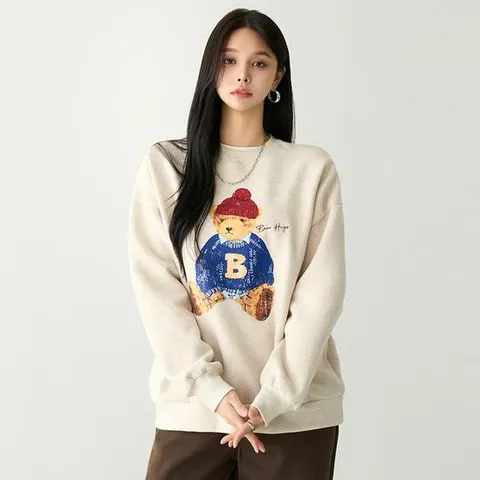 [피핀] 112660 양기모 베어 프린팅 맨투맨