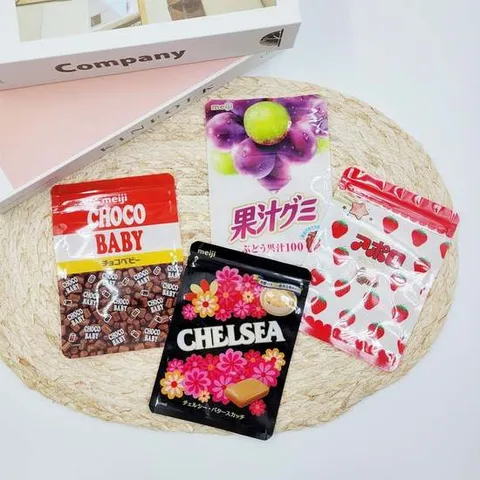 일본 과자 초콜렛 소형 지퍼백(10장) 예쁜지퍼백 이쁜지퍼백 고급지퍼백 악세사리포장 메이지 비닐포장지 판매용지퍼백 지퍼봉투 구디백 가루비