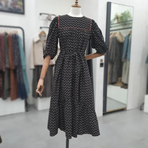 [써스데이아일랜드]코듀로이 반팔 소매 원피스 T248MOP312W