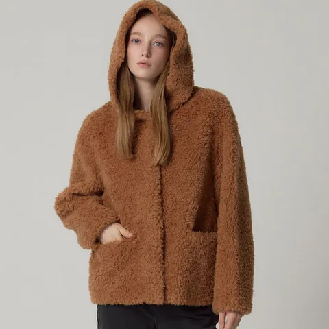 [GS특가][르오트(LeOT)] 호주산 양모100프로 퓨어 컬리 후드 코트-사이즈 55~88다양