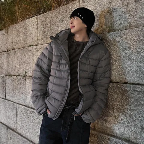 [클라쓰업]네이 남자 루즈 오버핏 라이트 레저 경량 패딩 점퍼