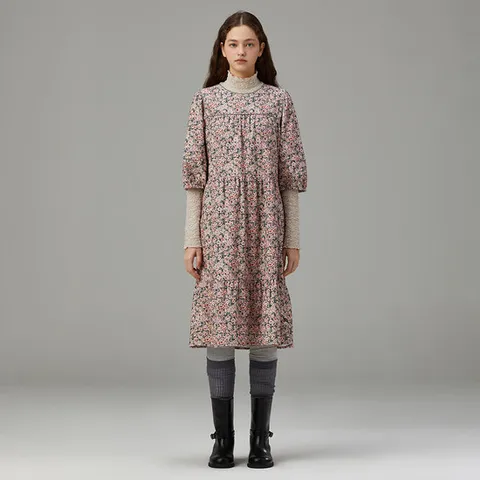 [ 롯데백화점 ][써스데이아일랜드]플라워 미디 코듀로이 원피스(T258MOP238W)