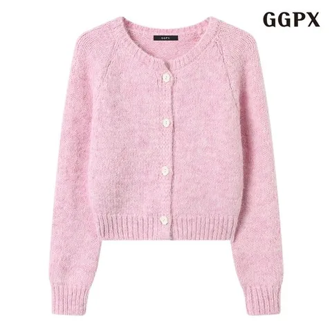 [GGPX]러블리 앙고라 크롭 니트 가디건 (GPDCK040D)