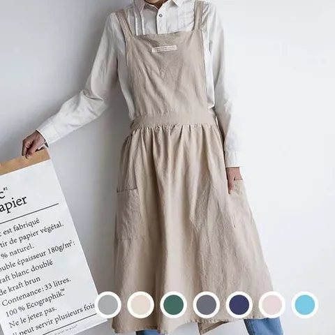 퓨어 컬러 프레쉬 린넨코튼 앞치마