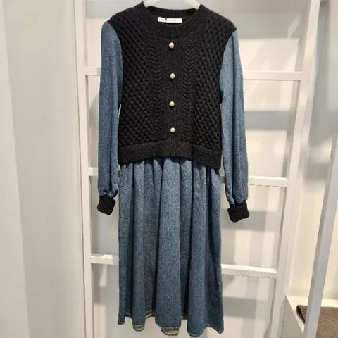 미센스 HC11 청지니트  배색원피스 MB4YDOM301Z