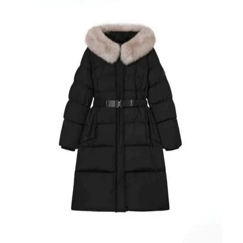 [ 롯데백화점 ][올리브데올리브]폭스퍼 벨티드 슬림핏 롱 다운패딩 (OP5XM114-DG-EL)