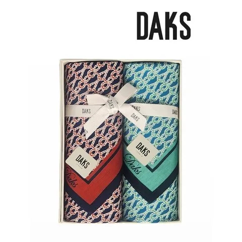 [ 롯데백화점 ][닥스(손수건)]남녀 2매 손수건 세트 DKO1403 53+13