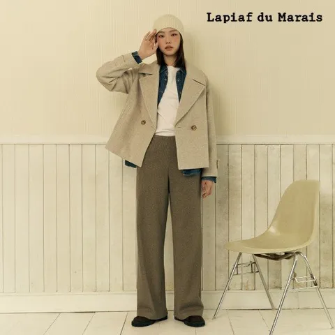 라삐아프 25FW 윈터 기모 헤링본 팬츠 1종 브라운