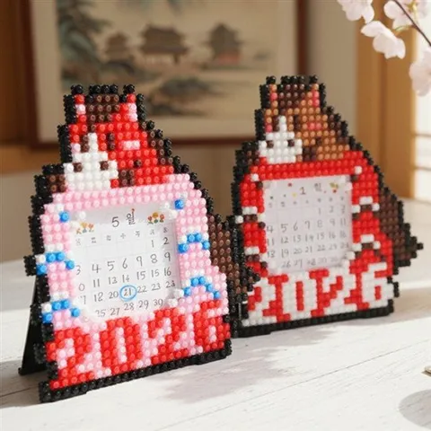 디폼블럭 2026 병오년 붉은 말 말띠 말띠해 달력 만들기 키트 / 도안 증정 미니블럭 DIY 완구 빨간말 소품 인테리어 장식