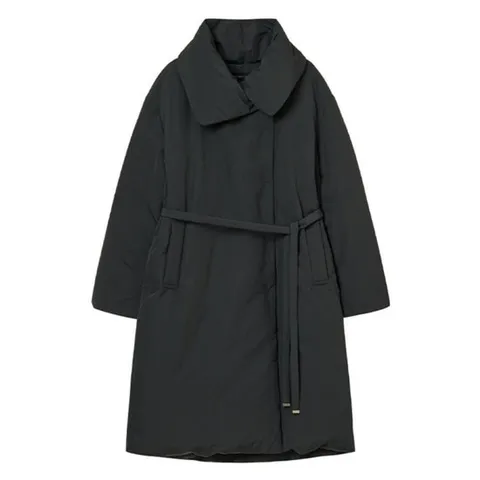 [ 롯데백화점 ][올리브데올리브]통통이 벨트장식 볼륨카라 롱다운 점퍼 OP5WMB03