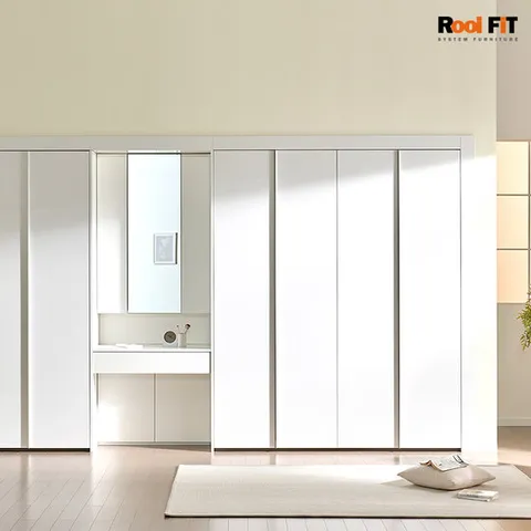 화이트스톤 여닫이 화장대 붙박이장_330cm (11자)