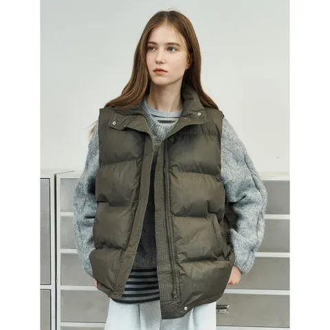 [나인식스뉴욕]하이넥 스트링 볼륨 패딩 베스트 점퍼 (NP4JJ029L