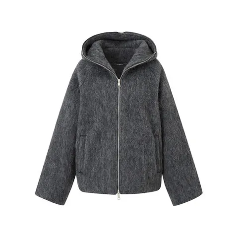 [나인식스뉴욕]투웨이 집업 울 블렌드 후드 긴팔 자켓 (NP4JK010