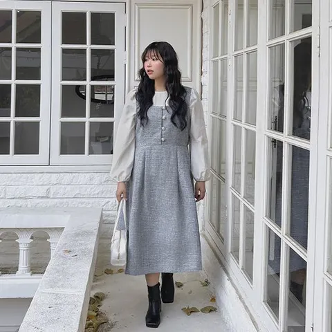 [이블렛 by 제이스타일]이블렛 르니나 뷔스티에 트위드 원피스 제이스타일