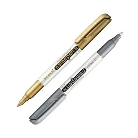유성마카 모나미 네임펜 M 굵은글씨 둥근닙 낱개 (금색.은색)