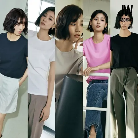 제이슨우 26SS Bette 스트레치 코튼 레이어 티셔츠 5종 (여성티셔츠) [런칭 가격 69,900원]