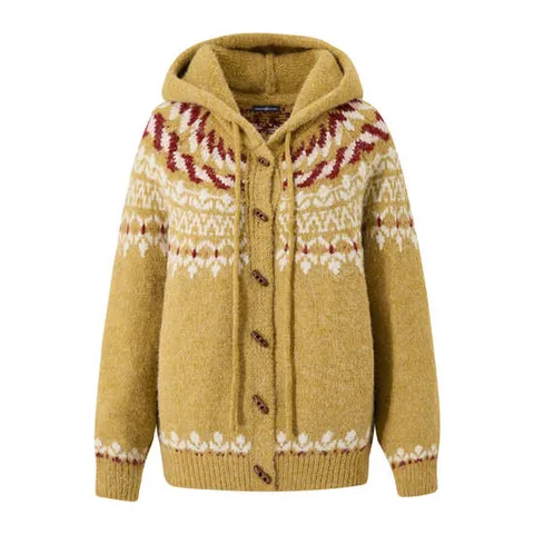 [나인식스뉴욕]빈티지 노르딕 후드 니트 긴팔 가디건 (NP4CK047L