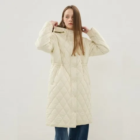 [ 롯데백화점 ][올리브데올리브]다이아퀼팅 후드 롱패딩 OP5WMA15